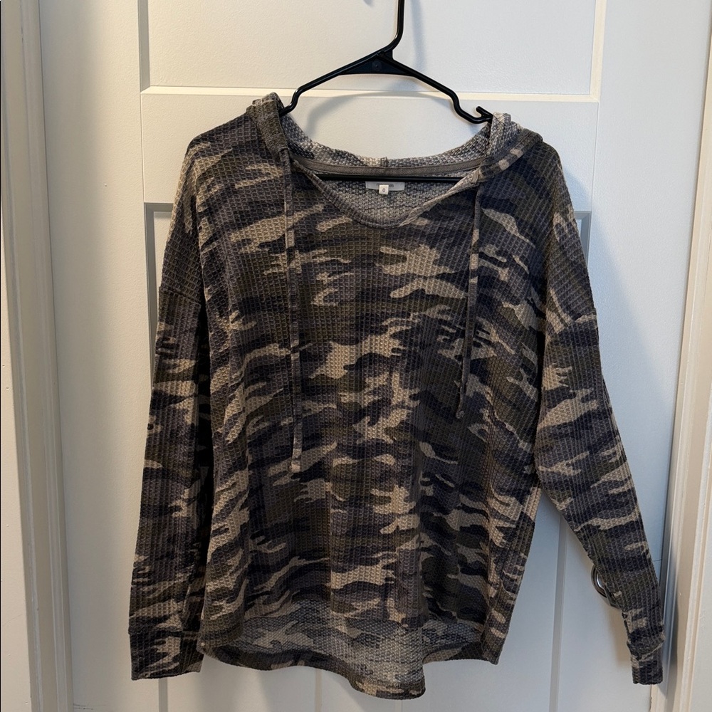 Maurices Camouflage Waffle-Knit Hooded Pullover